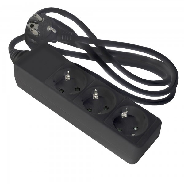 Base onlex negra 3tomas cable 1,5mt