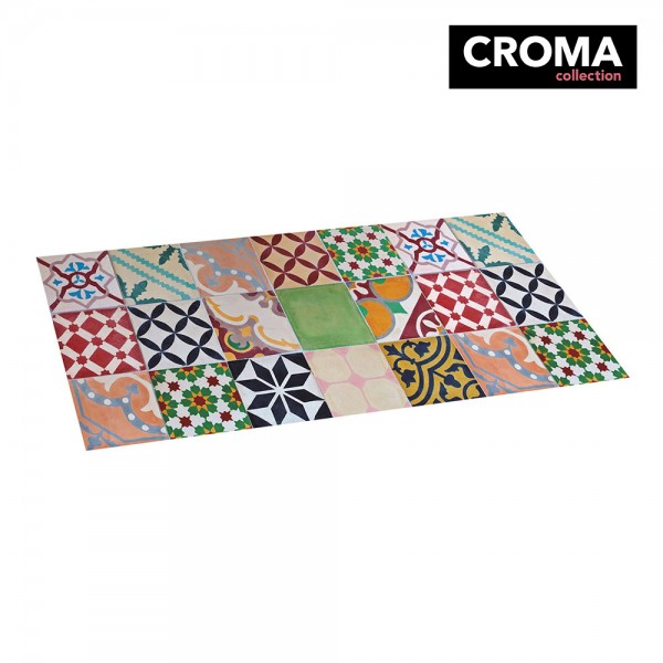 Alfombra vinílica mosaico color, 50 x 110 cm