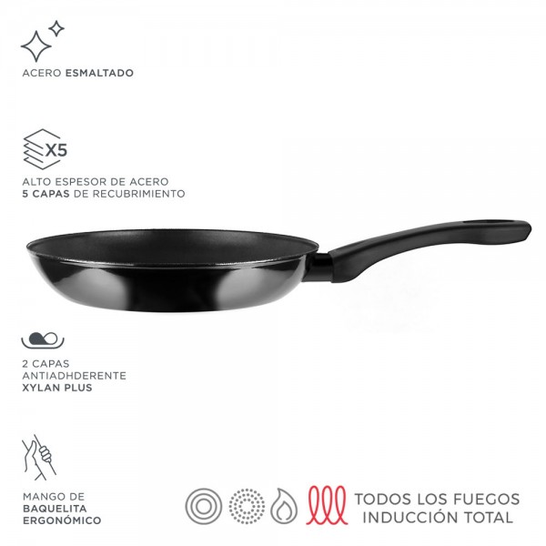 Sartén de acero aisi 430 indutherm negra ø20cm