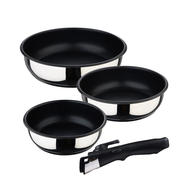 Set 3 sartenes acero inoxidable click & cook ø18 / ø20 / ø24 cm