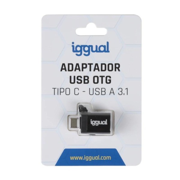 Iggual adaptador usb otg tipo c a usb-a 3.1 negro