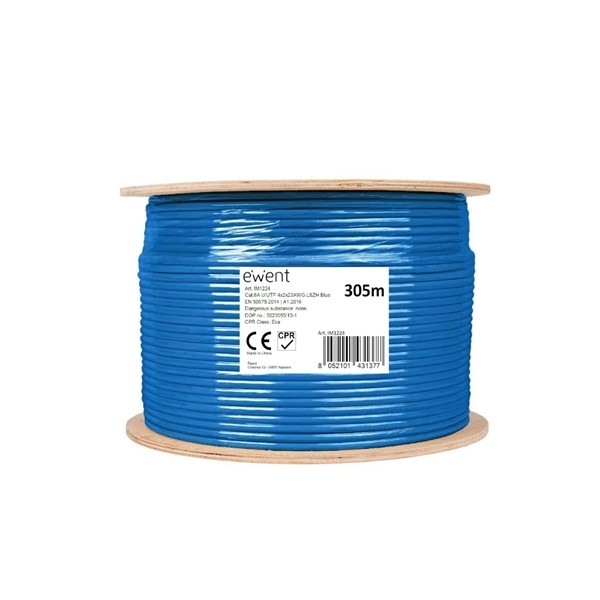 Ewent bobina cable red cat6a u/utp,lszh,305m