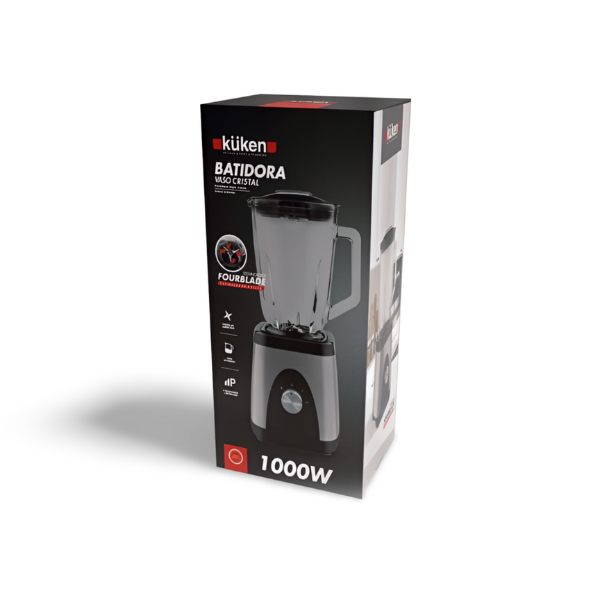 Batidora vaso cristal 1.5l 1000w.kuken