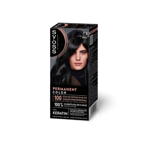 Tinte Colorante con Keratina de Syoss 1_1 Negro