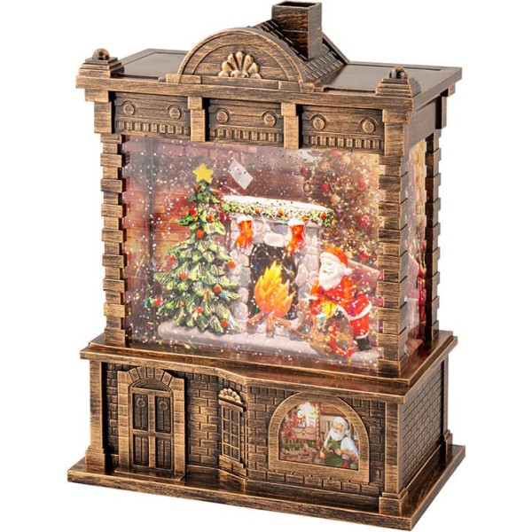 Farol de agua santa claus con música 16,5 x 9,5 x 21,7 cm