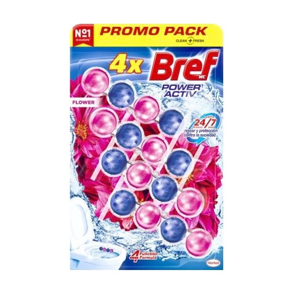 Bref WC power active flower PROMO PACK 4u