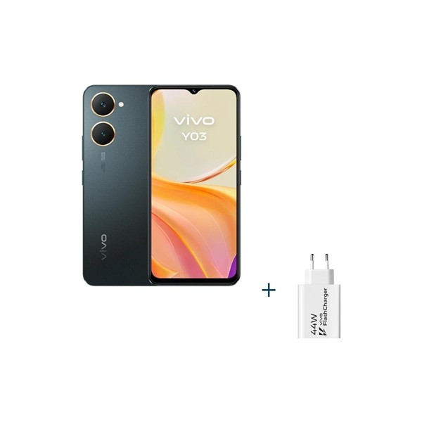 Vivo y03 6.56" 4gb(+4) 128gb black + cargador 44w