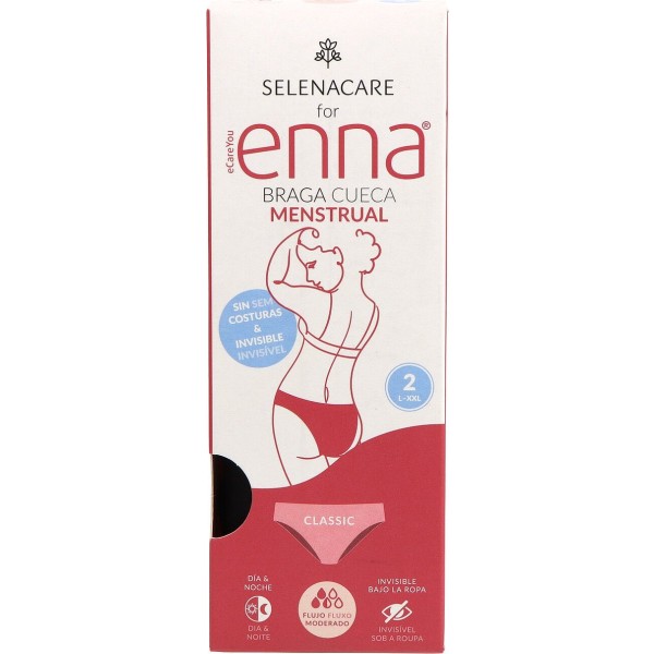 Enna Period Panty Braga Menstrual Flujo Medio Negro Talla 2